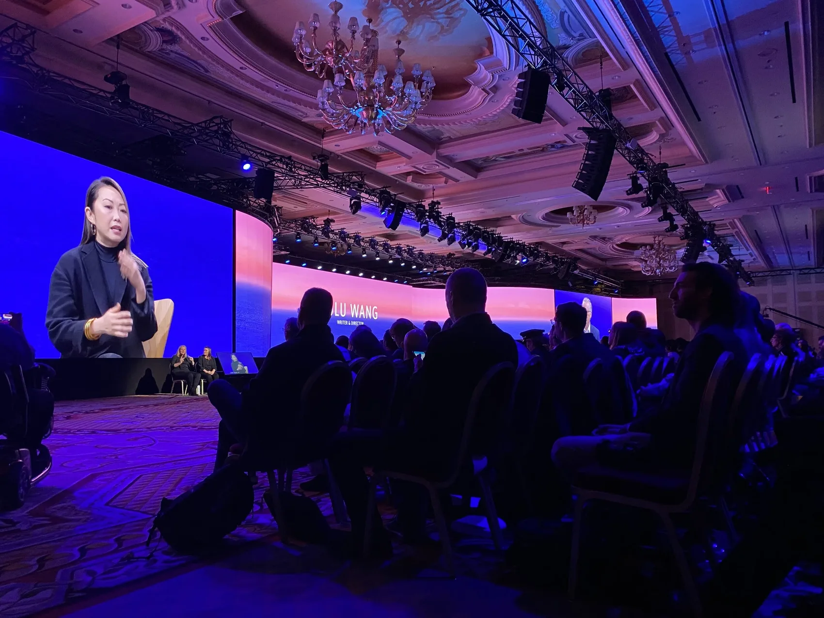 Writer and director Lulu Wang in conversation on the CES 2020 keynote stage