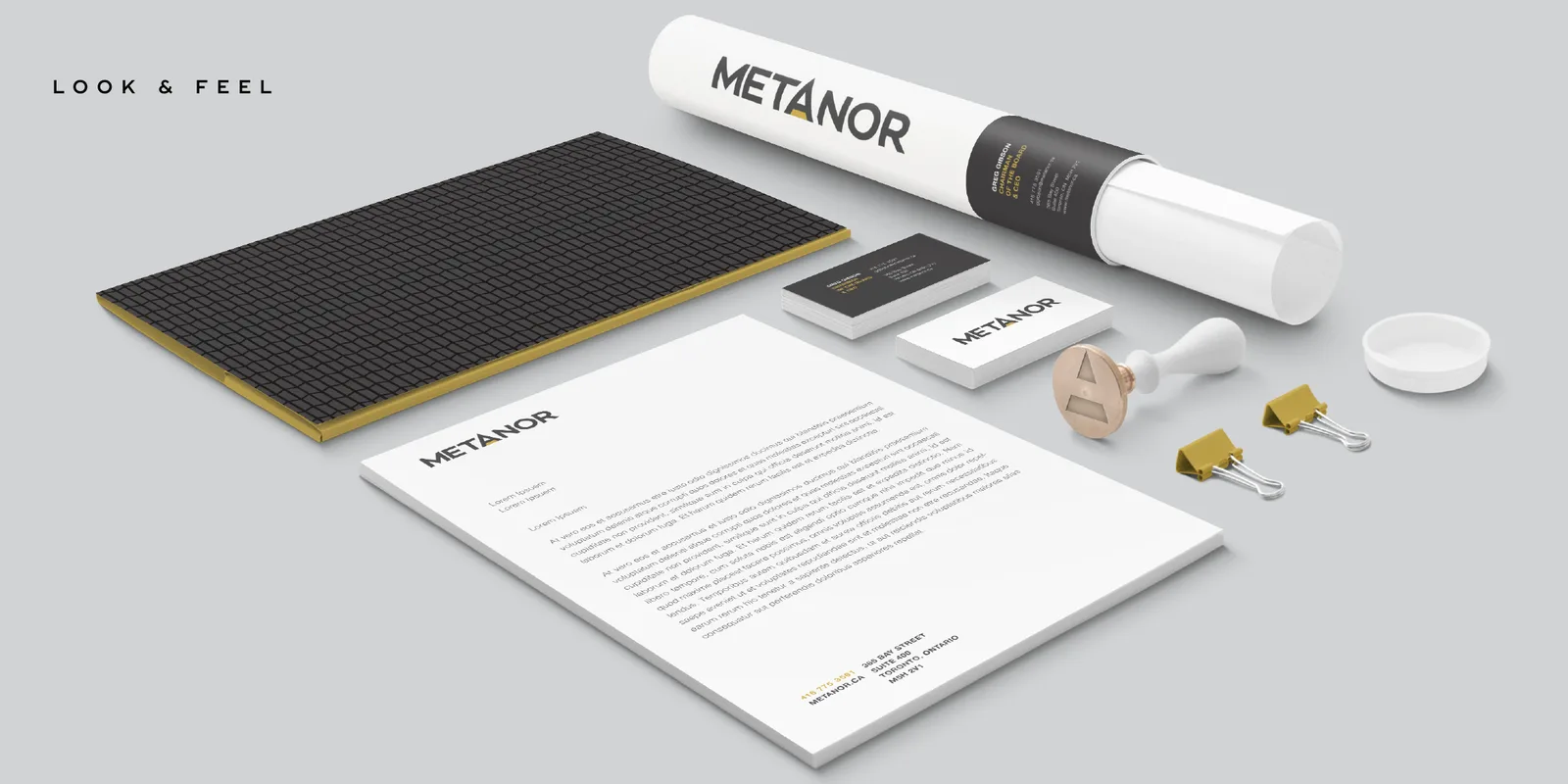 Metanor stationery and collateral in use